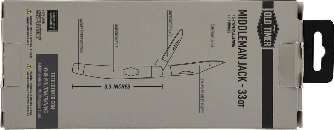 Old Timer Middleman Jack 2 Blade Folding Knife 2.4 Inch Blade / – view 2