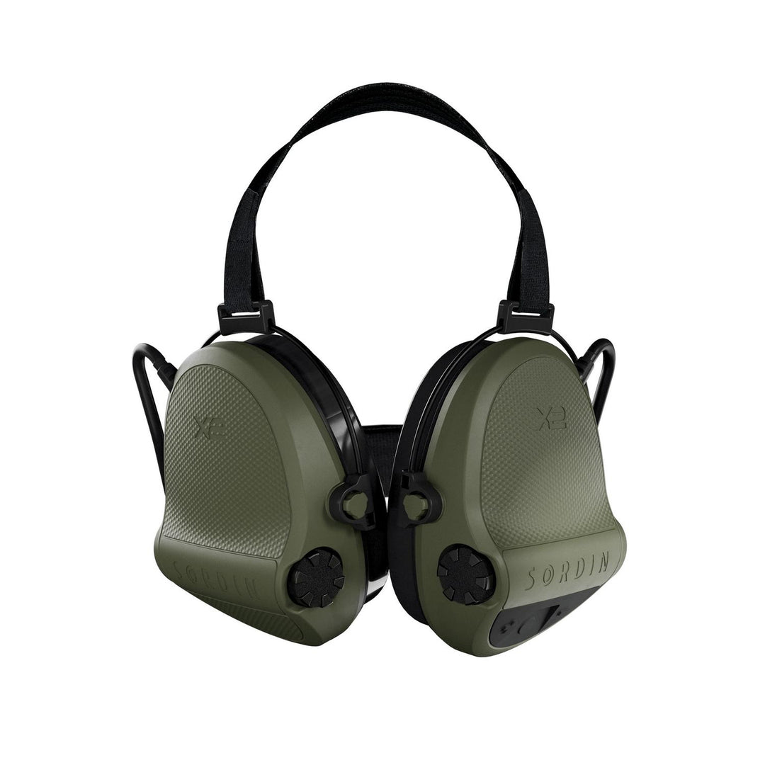 Sordin Supreme X2 Electronic Ear Defenders - Green, Neckband, Gel