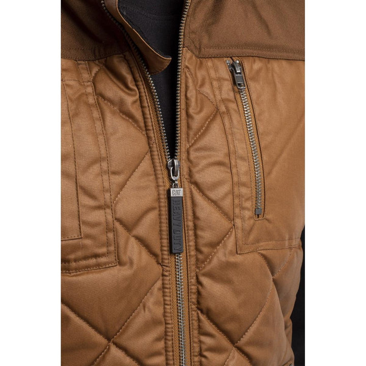 Caterpillar Waxed Cotton Vest Bronze