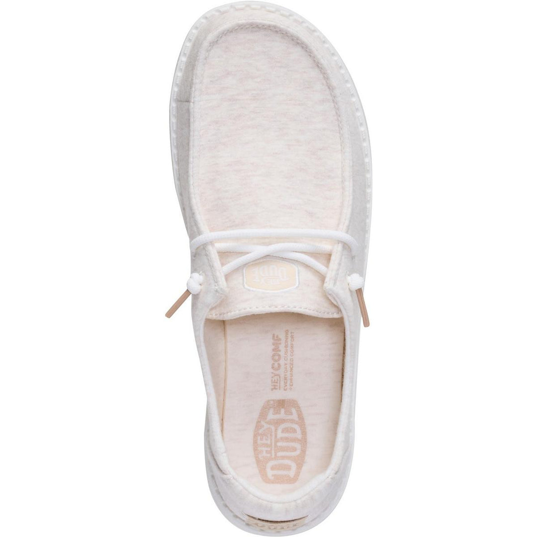HEYDUDE Wendy Stretch Jersey Slip on Shoe Oatmeal