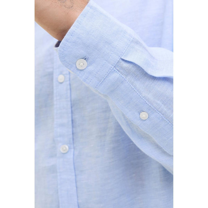 Jack & Jones Jack & Jones linen shirt in Light Blue Brunnera Blue