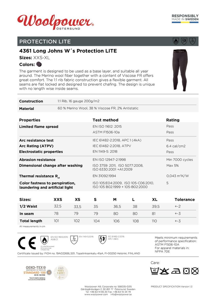 Woolpower Long Johns W's Protection LITE