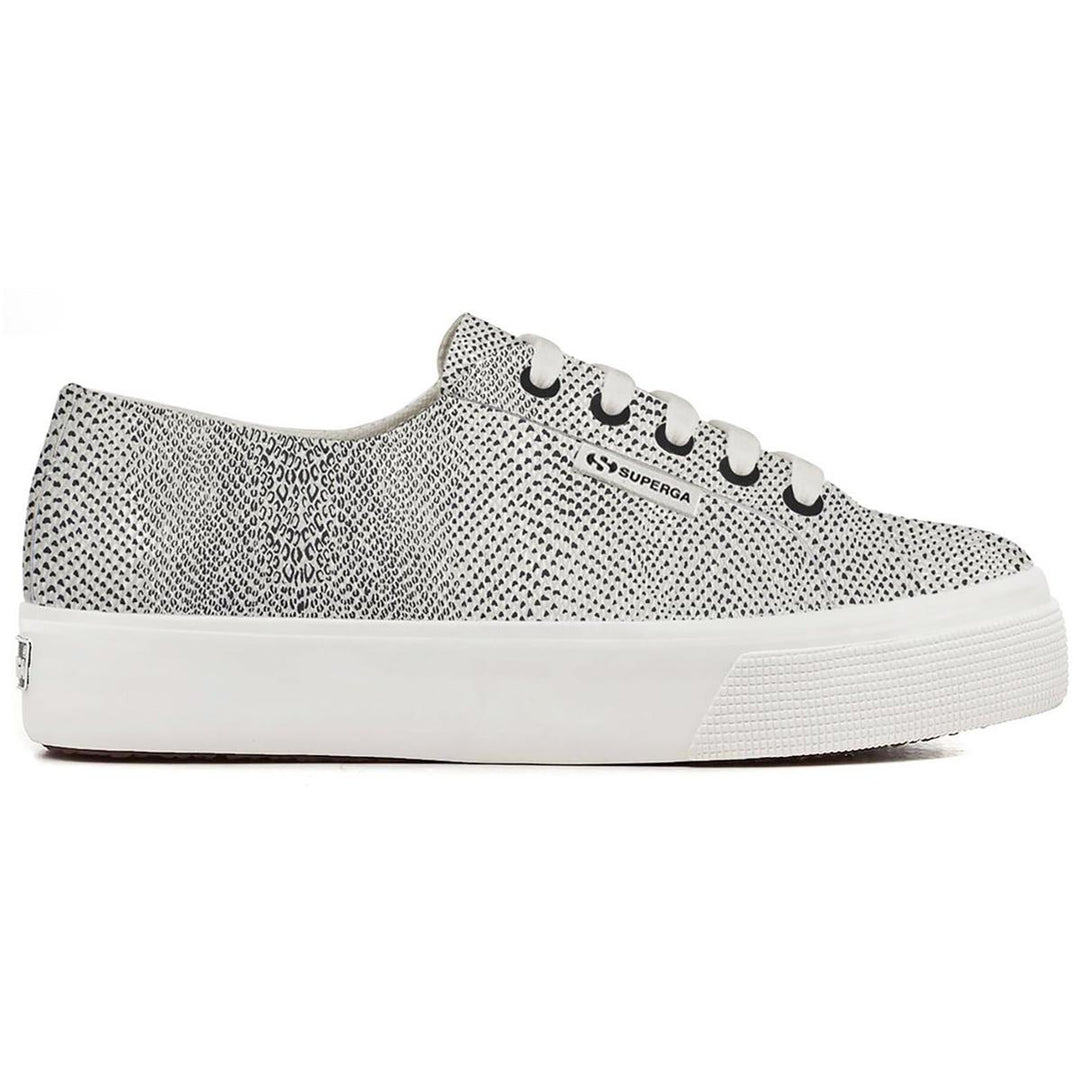 Superga 2730 Micro Faux Snake Trainer White Avorio/Black Snake