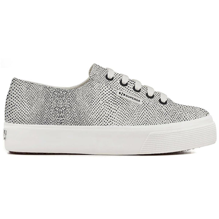 Superga 2730 Micro Faux Snake Trainer White Avorio/Black Snake
