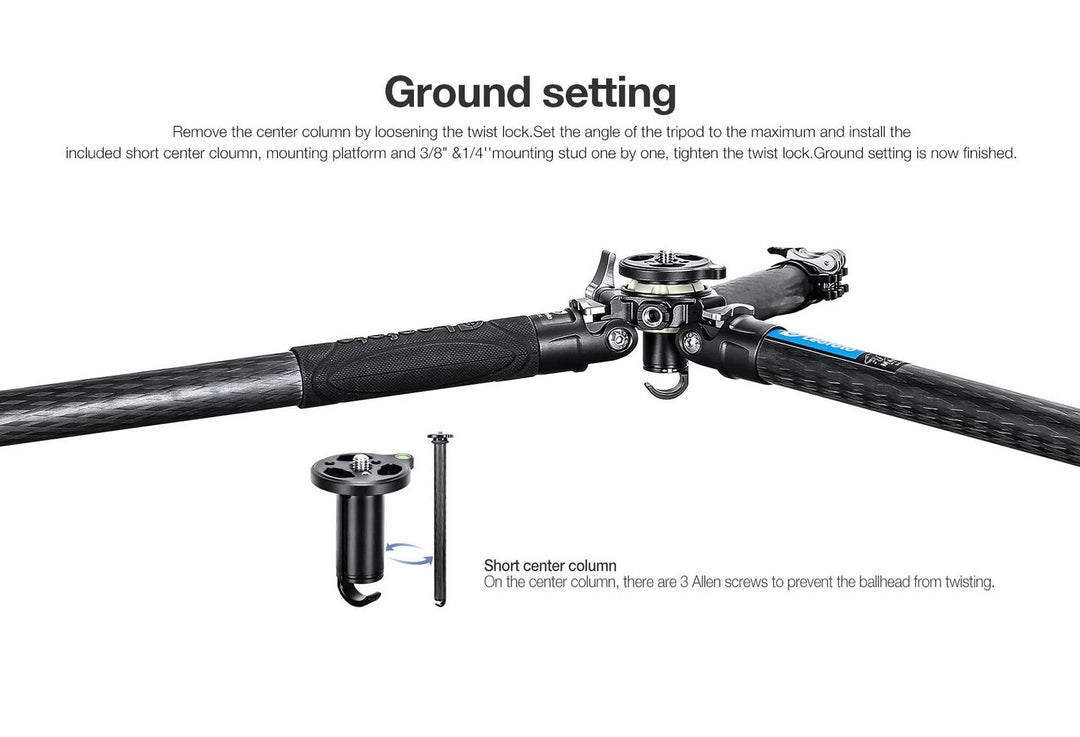 Leofoto Manba LV-284C Carbon Tripod with BV-5 Fluid Head