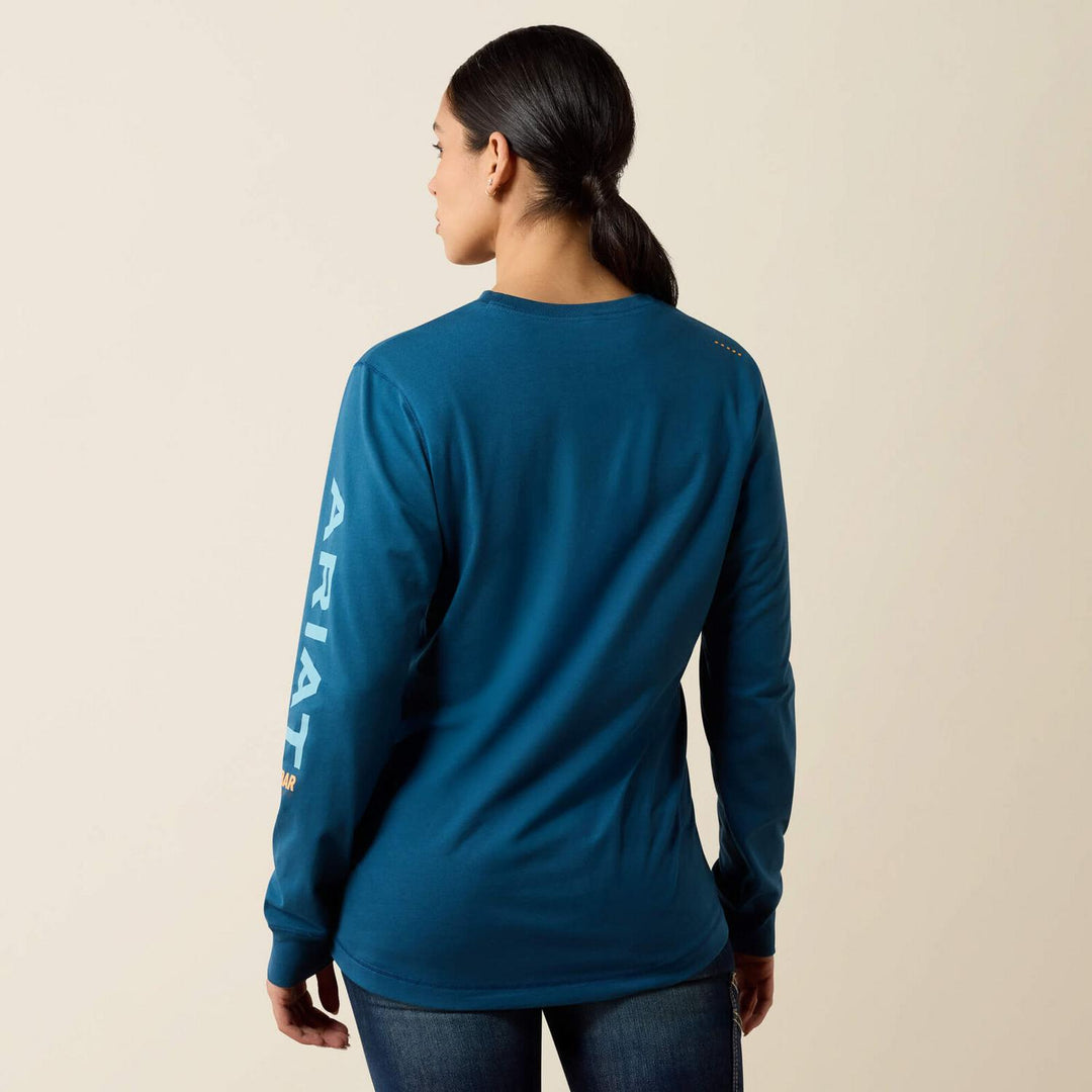 Ariat Ladies Rebar Workman Logo Long Sleeve T-Shirt Dpdv/cmblu – view 2