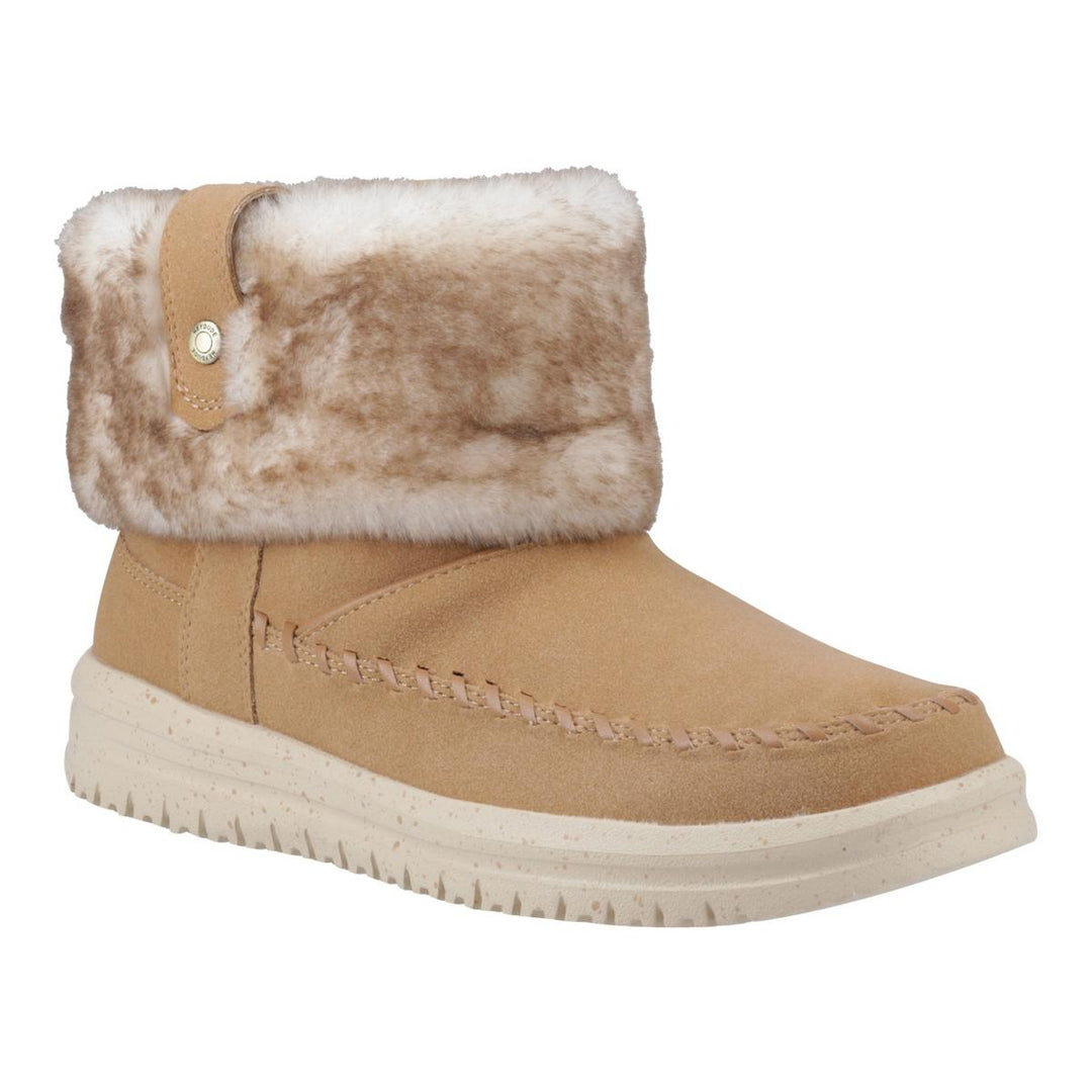 HEYDUDE Camden Cuff Classic Cozy Boot Cognac