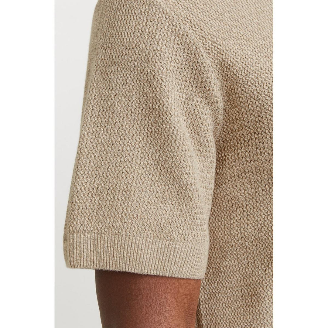 Jack & Jones Jack & Jones Premium knitted polo in Beige Greige