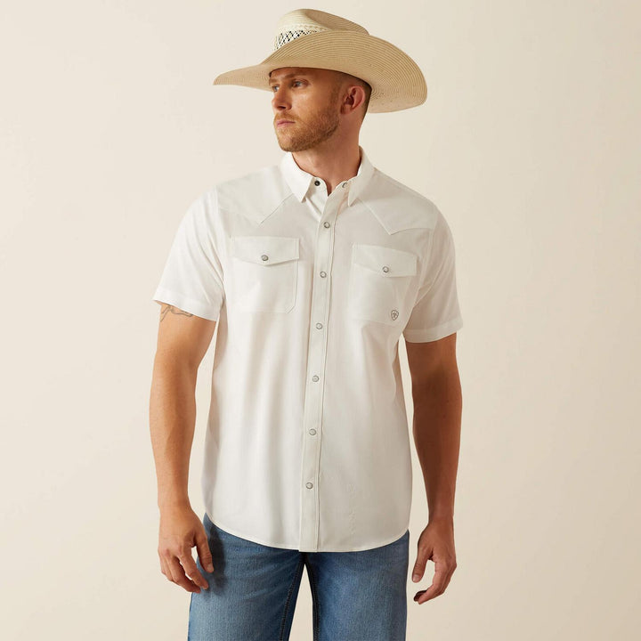 Ariat Mens Venttek Western Fitted Snap Short Sleeve Shirt