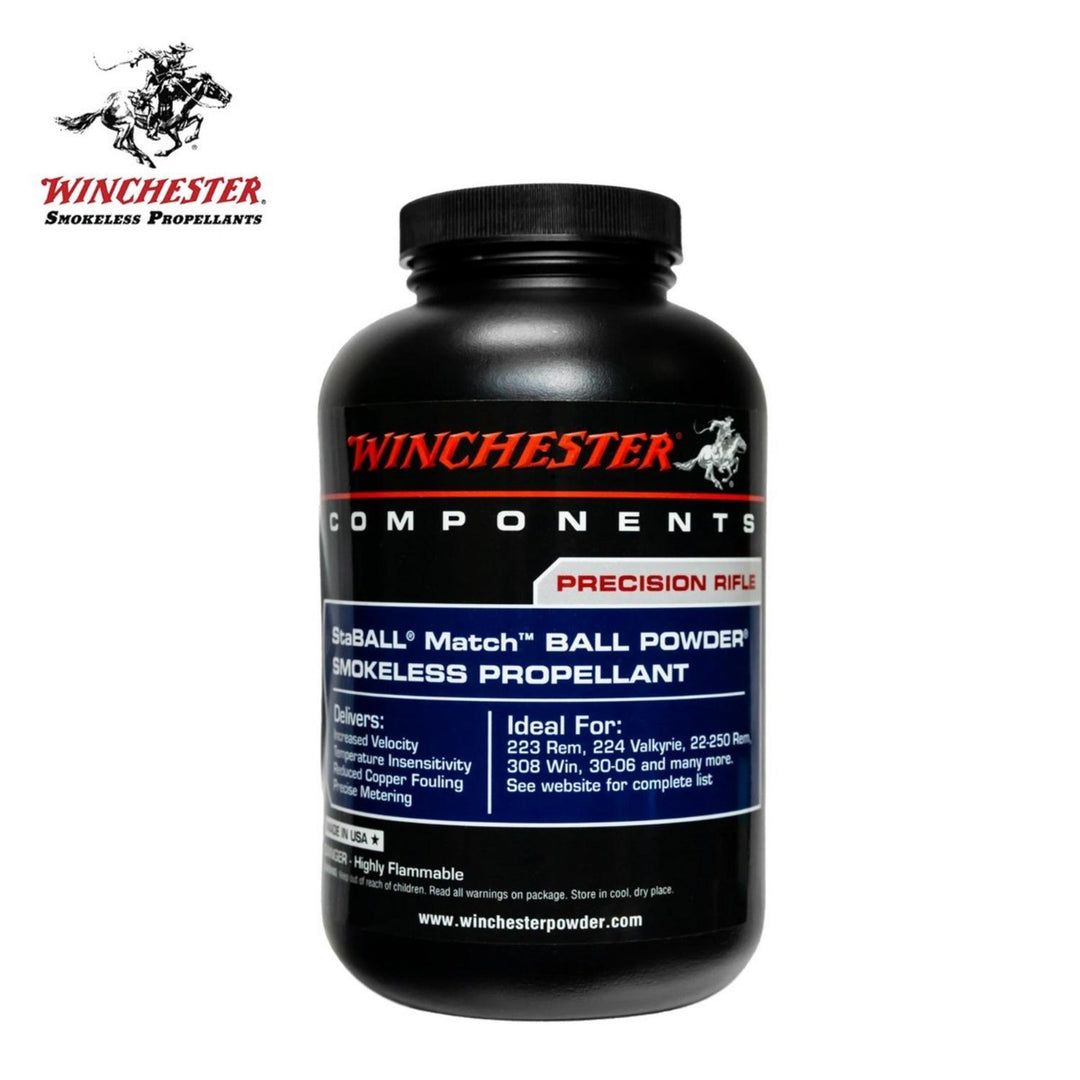 Winchester StaBALL Match Temperature-Stable Ball Powder, 1lb (454g)