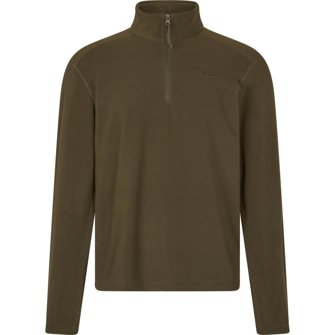 Seeland Benjamin Half Zip Fleece Pine – view 3: three-quarter angle showing the raised shoulder seam and zip