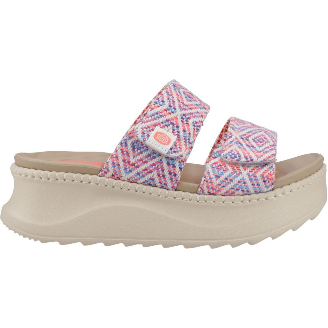 HEYDUDE Delray Slide Surf Baja Sandal Blue/Pink/Multi