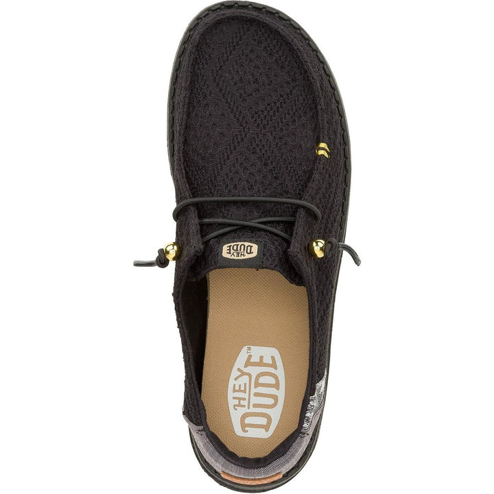 HEYDUDE Wendy Boho Crochet Shoes Black