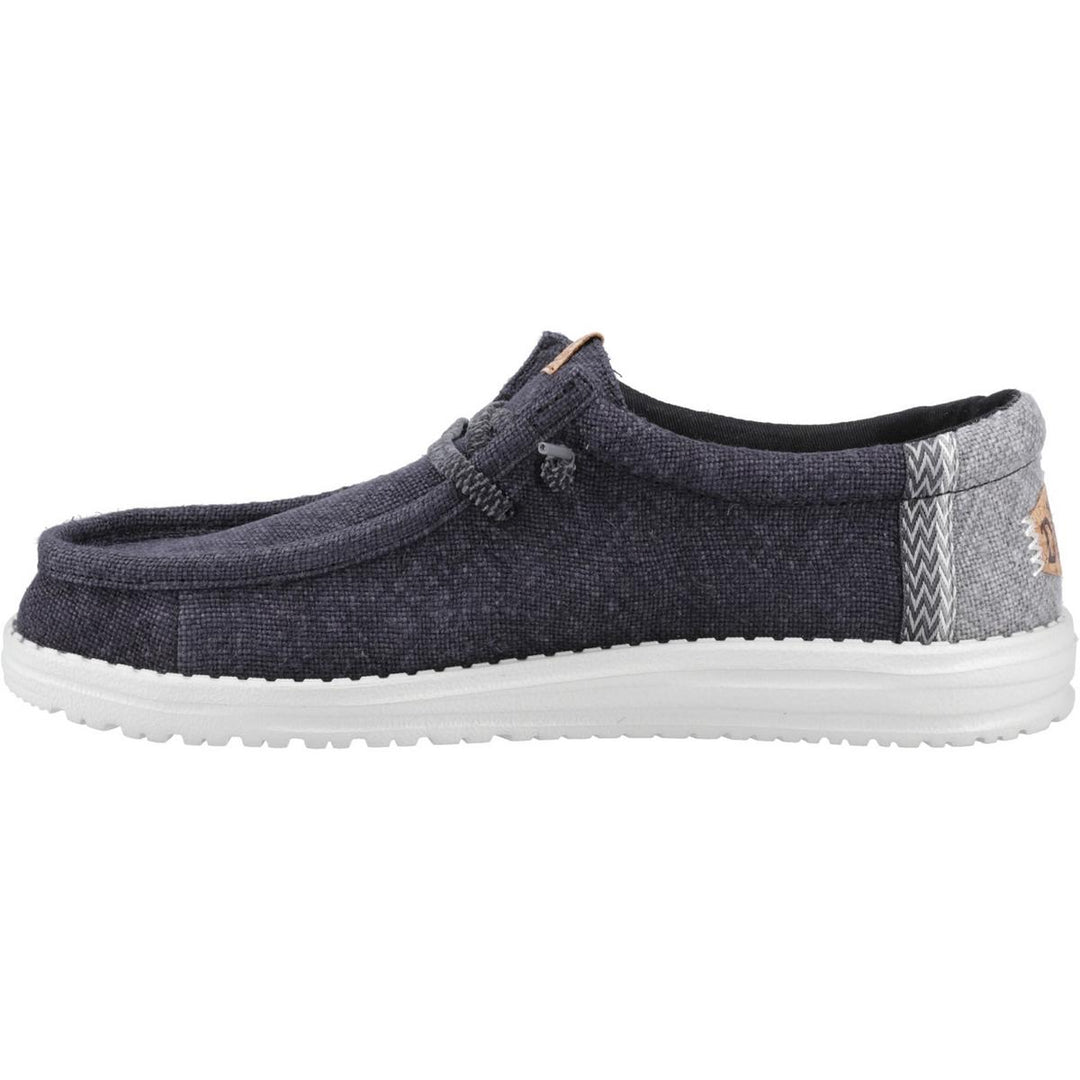 HEYDUDE Wally Jute Shoes Black/Granite Grey