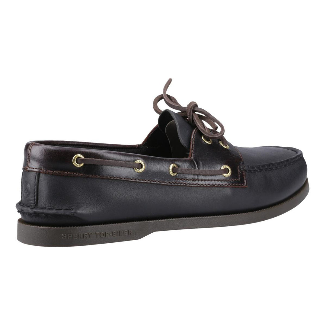 Sperry Authentic 2 Eye Boat Shoe Amaretto/Black
