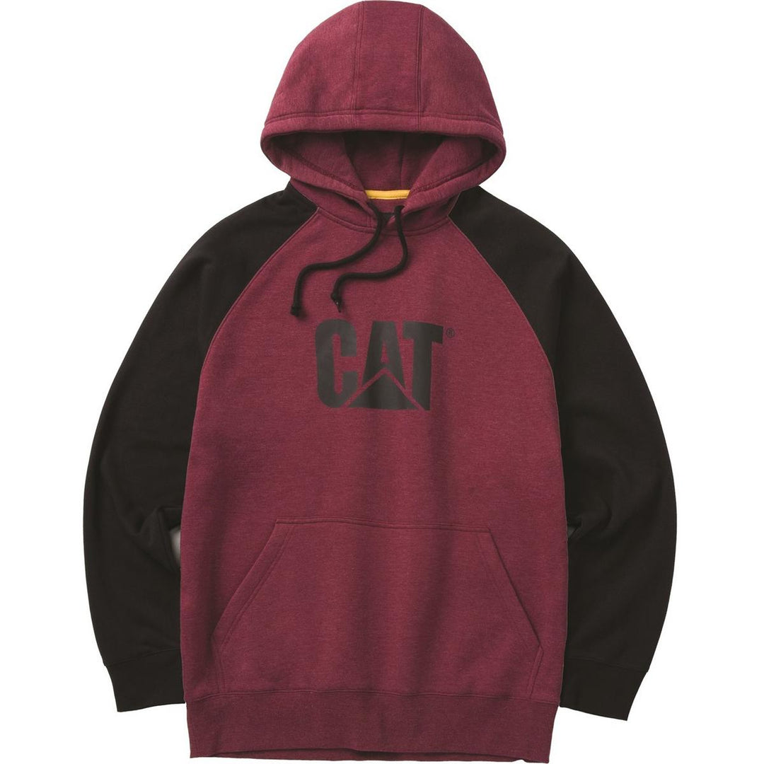 Caterpillar Raglan Hooded Sweatshirt Carmenere Heather/Black