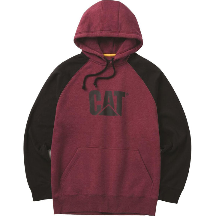 Caterpillar Raglan Hooded Sweatshirt Carmenere Heather/Black