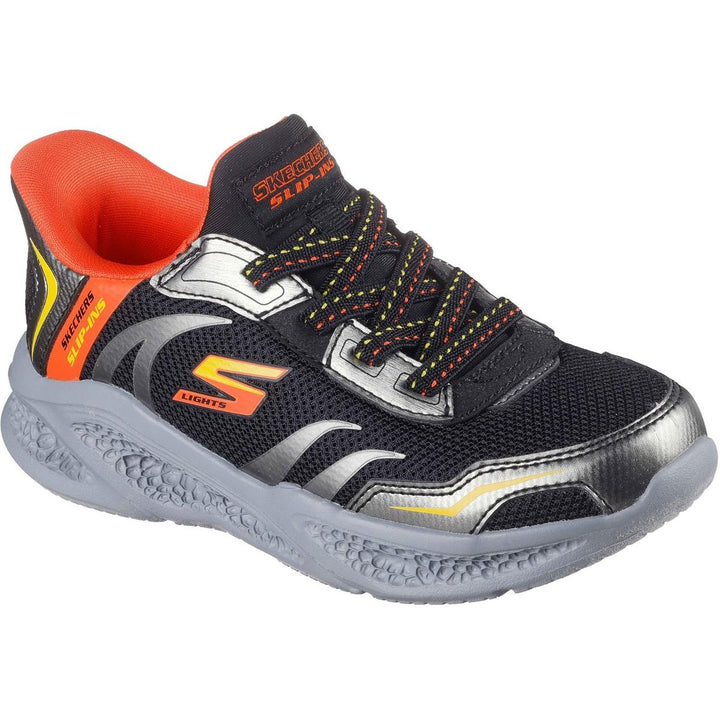 Skechers Meteor-Lights Brisk-Beams Trainers Black/Silver