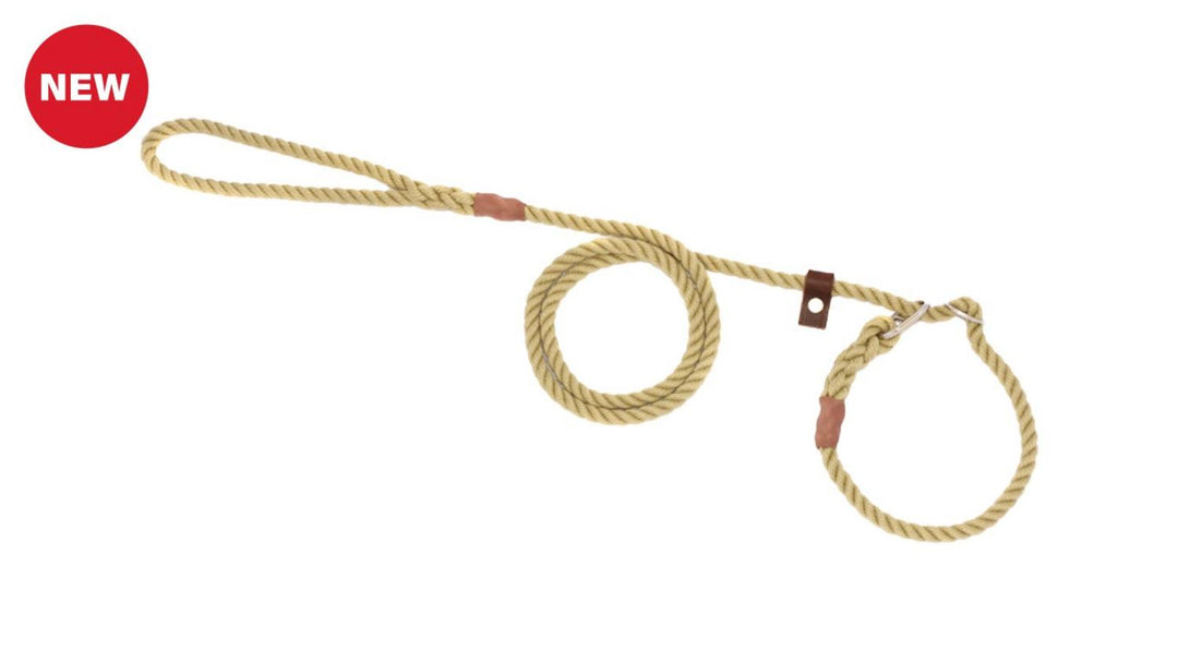 Bisley Double Stop Slip Lead Rope Natural gundog lead