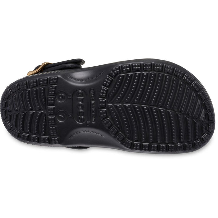 Classic Metallic Buckle Clog Black