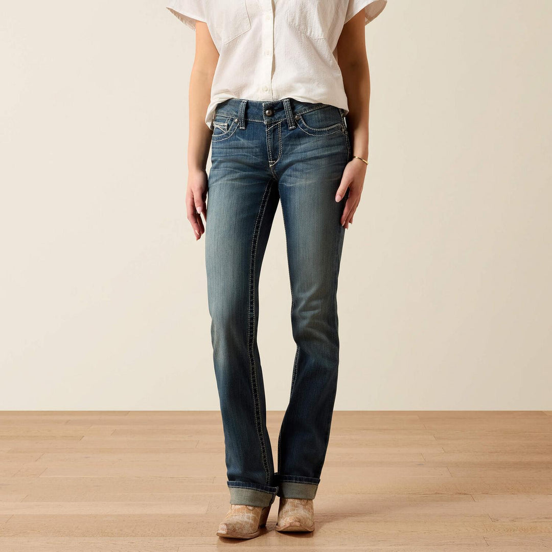 Ariat Ladies Mid Rise Icon Straight Jean – view 3