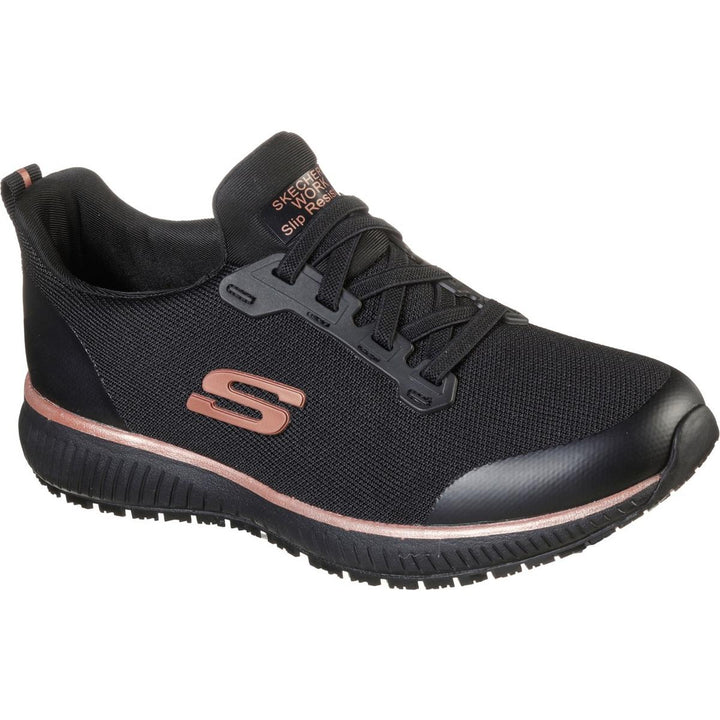 Skechers Workwear Squad SR Occupational Shoe Black/Rose Gold