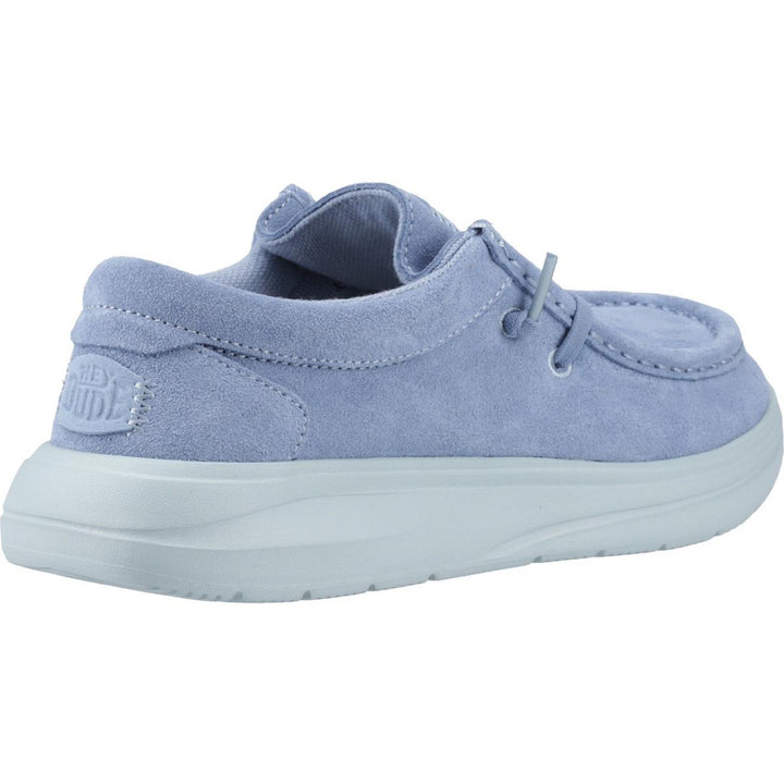 HEYDUDE Wendy COMF Suede Shoes Faded Denim/Cloud Blue