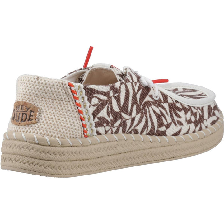 HEYDUDE Wendy Espadrille Retro Palm Shoes Downtown Brown/Egret