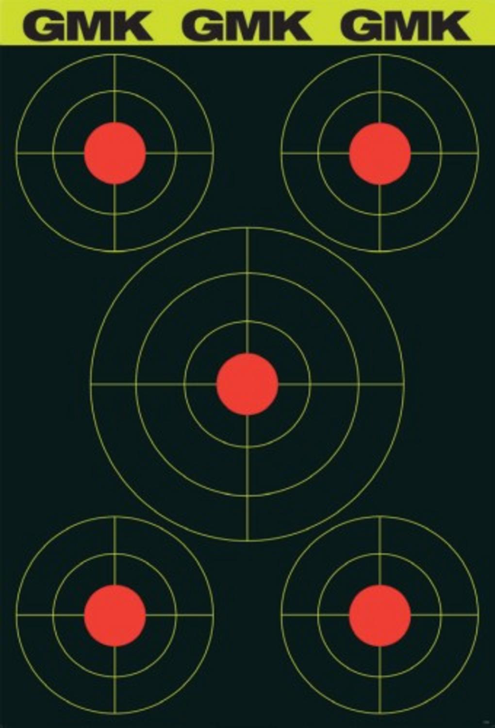 GMK 5 Bullseye Green Reactive Target 18x12in - Pack of 10