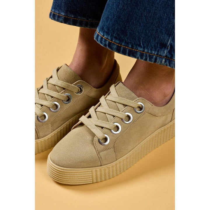 Hush Puppies Tamsin Suede Trainer Taupe – view 6