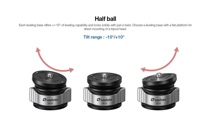 Leofoto LB-38 Mini Half-Ball Levelling Base for Tripods