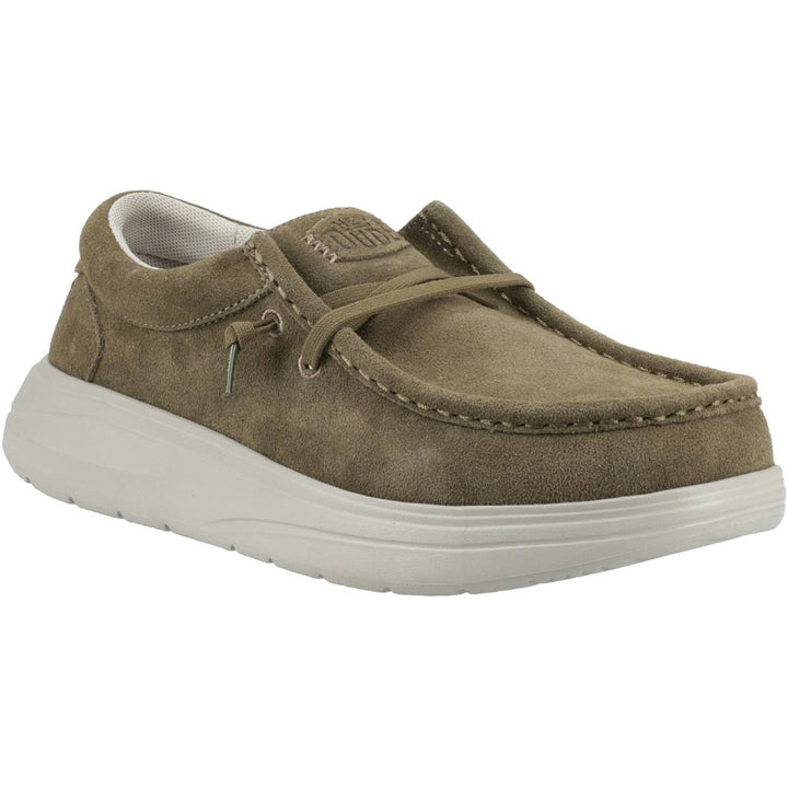 HEYDUDE Wally X Suede Shoes Dark Olive/Stone
