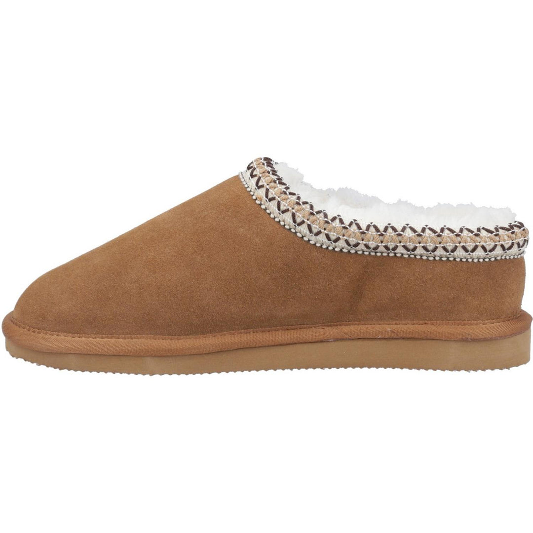 Cotswold Foxmoor Slippers Tan - With luxury sheepskin lining and suede uppers your toes will be surrounded by super soft warmth., Featuring embroidered upper detailing for that extra touch – view 4