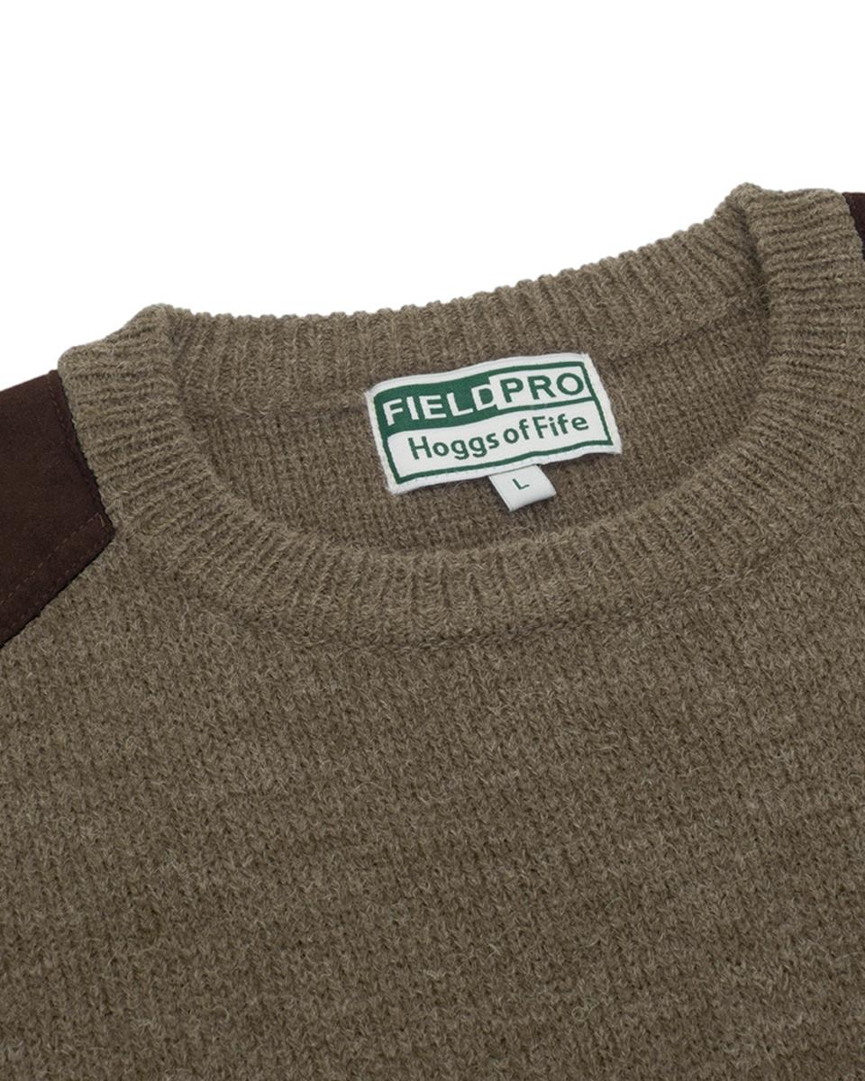 Hoggs of Fife Melrose II Crew Pullover - Meadow Green Marl – view 3