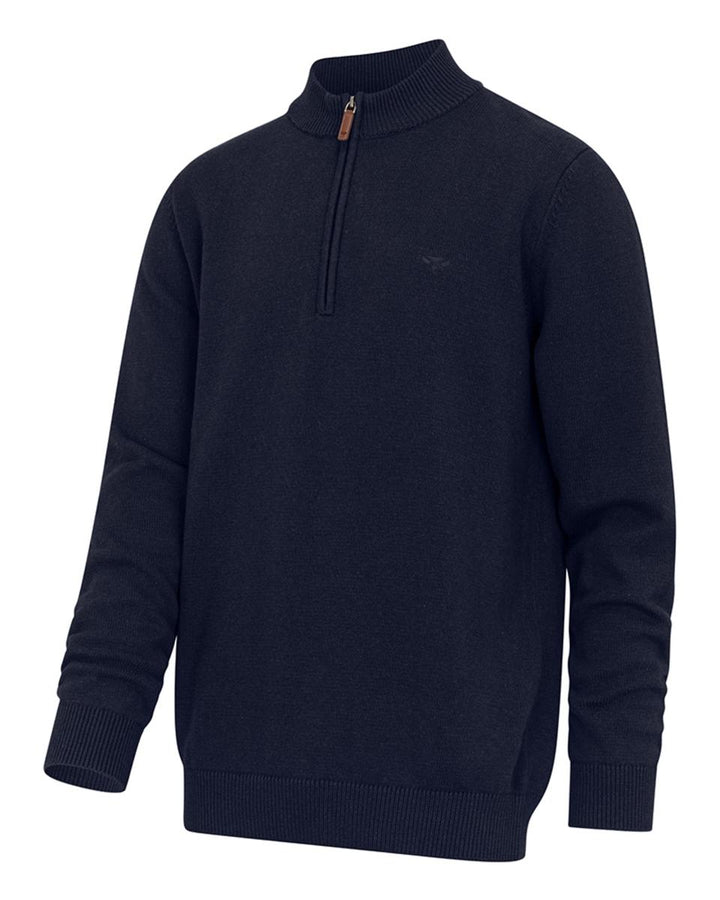 Hoggs of Fife Falkirk 1/4 Zip Pullover - Heather Blue