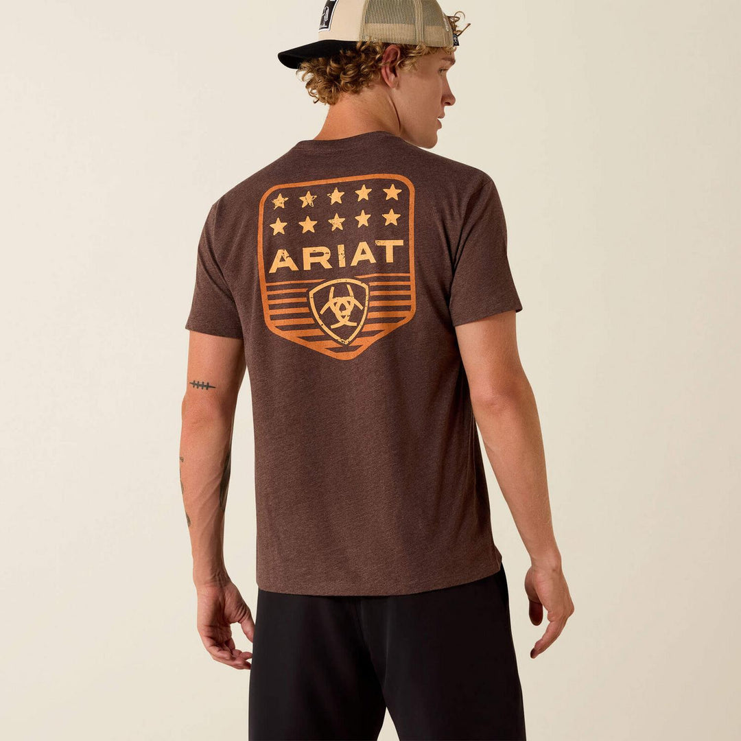 Ariat Mens Ariat Stripe Patriotic Badge T-Shirt