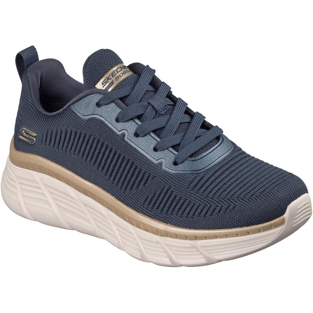 Bobs B Flex Hi Flying Trainers Navy/Gold Engineered Knit