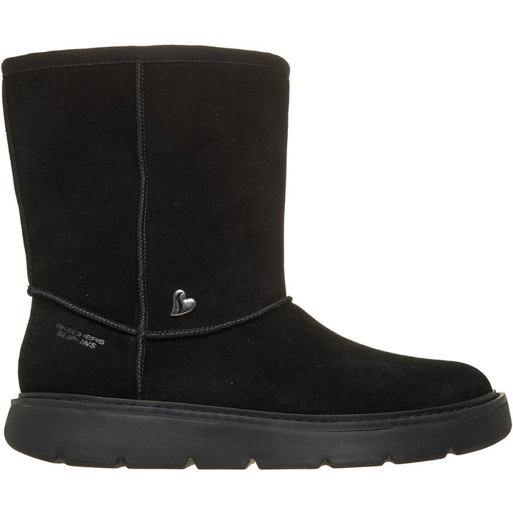 KEEPSAKES COZY COZY MID Black Suede/Faux Fur