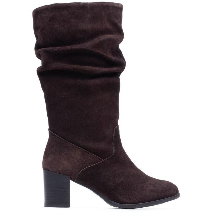 Cosima Ruched Boot Chocolate