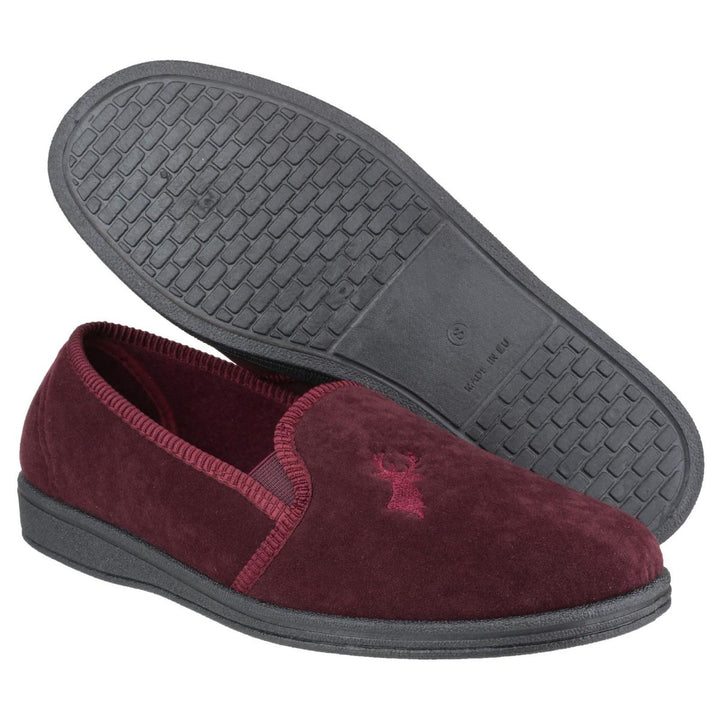 Mirak Stag Slip On Slipper Wine