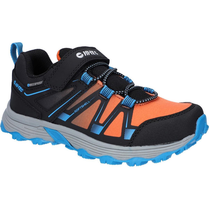 Hi-Tec SCRAPPY LOW WP JR Trail Shoe Black/Blue Danube/Flame