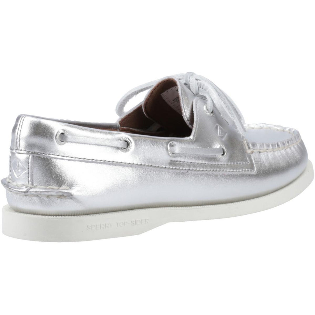 Sperry Authentic 2 Eye Boat Shoe Silver