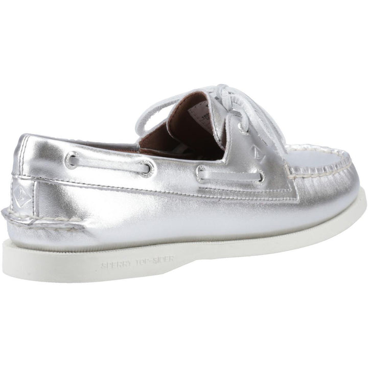 Sperry Authentic 2 Eye Boat Shoe Silver