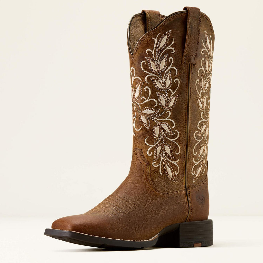 Ariat Ladies Round Up Holly Wide Square Toe Western Boot