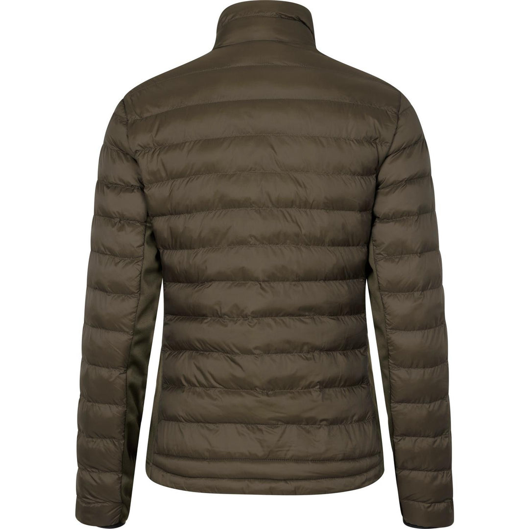 Rear view of the quilted dark olive Seeland Therma Puffer Jacket, showing the baffle lines running across the back and down the sleeves.