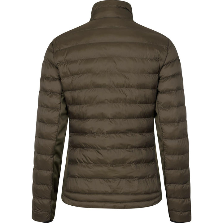 Rear view of the quilted dark olive Seeland Therma Puffer Jacket, showing the baffle lines running across the back and down the sleeves.