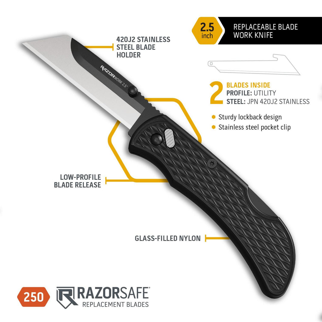 Outdoor Edge RazorWork 2.5in Replaceable Blade Folding Knife