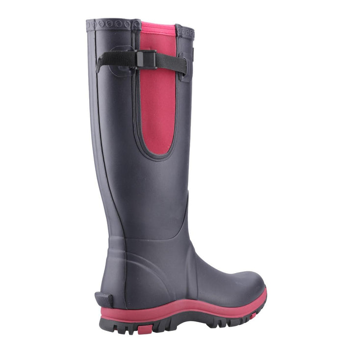 Cotswold Milton Adjustable Wellington Boot Navy/Pink – view 8