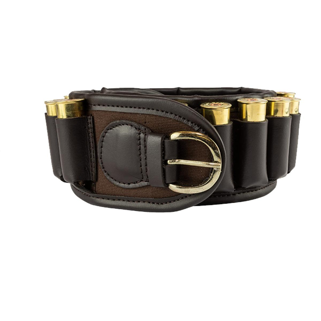 Jack Pyke Canvas Cartridge Belt - Brown 12 Gauge, Size 30" 46"