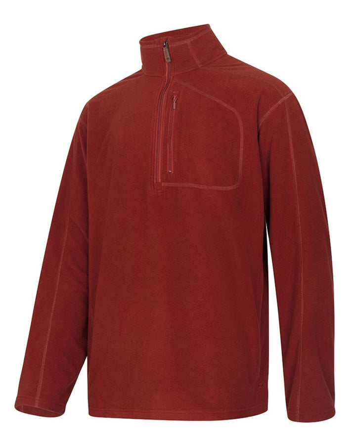 Hoggs of Fife Islander Techpro 1/4 Zip Shirt - Burnt Henna